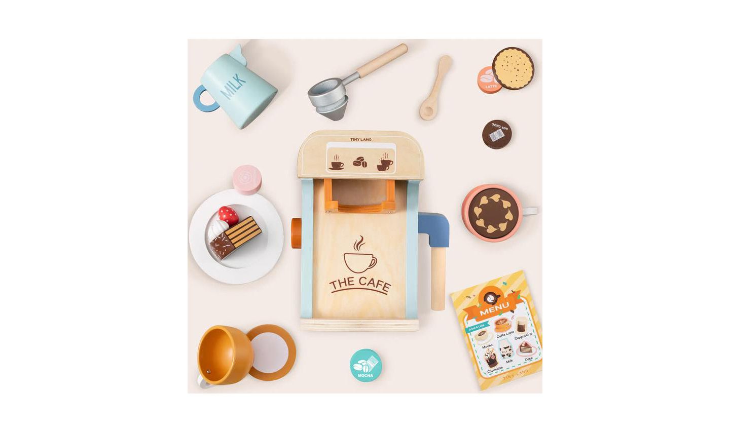 Детские игрушки Tiny Land Wooden 11-Piece Coffee Maker Set, Ages 3+ — фото 8