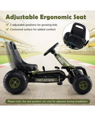 Kids Pedal Go Kart with Steering Wheel and Gear Shifter and Handbrake