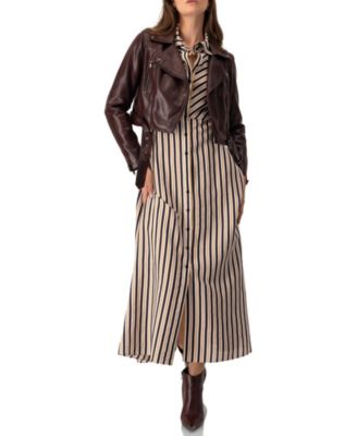 Women's Long Striped Shirt Dress