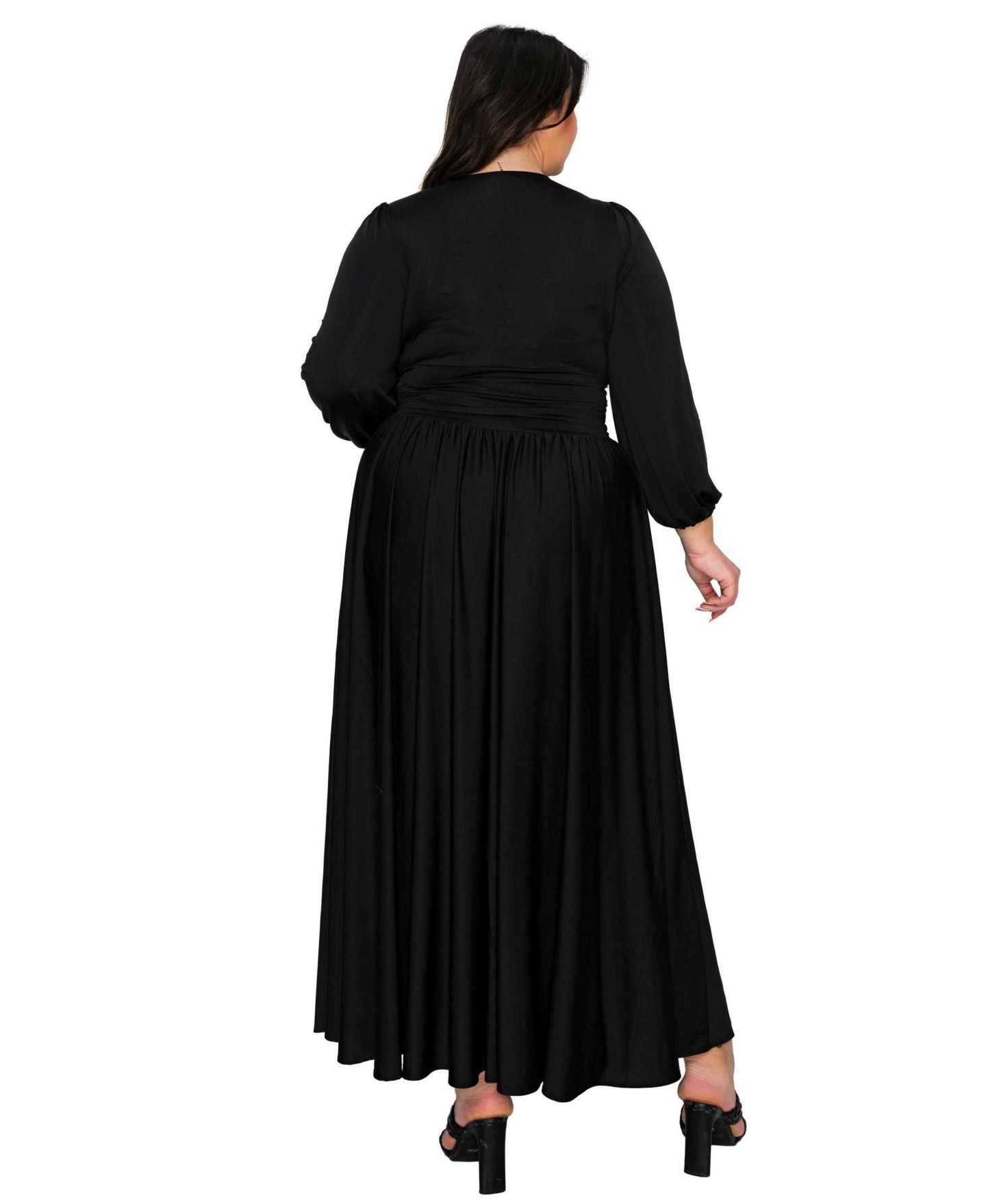 Женское платье L I V D Plus Size Solene Empire Waist, цвет: Чёрный — фото 3