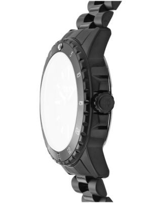 Men's Sport Watch Black Dial Black Stainless Steel Bracelet Watch, 43mm