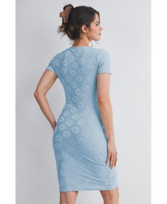 Maternity Floral Bodycon Short Sleeve Dress