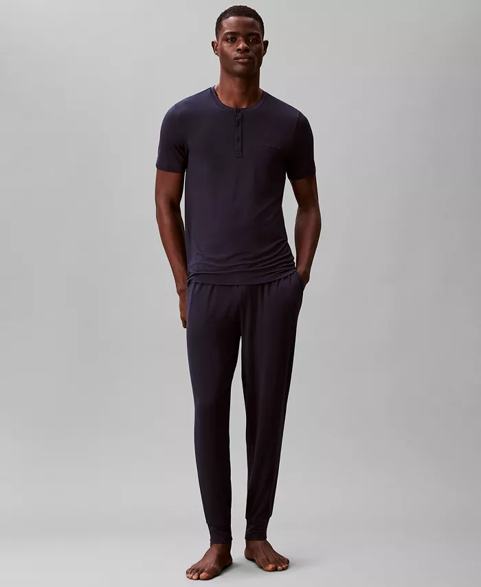 Men's UltraSoft Stretch Sleep Henley - thumbnail 2