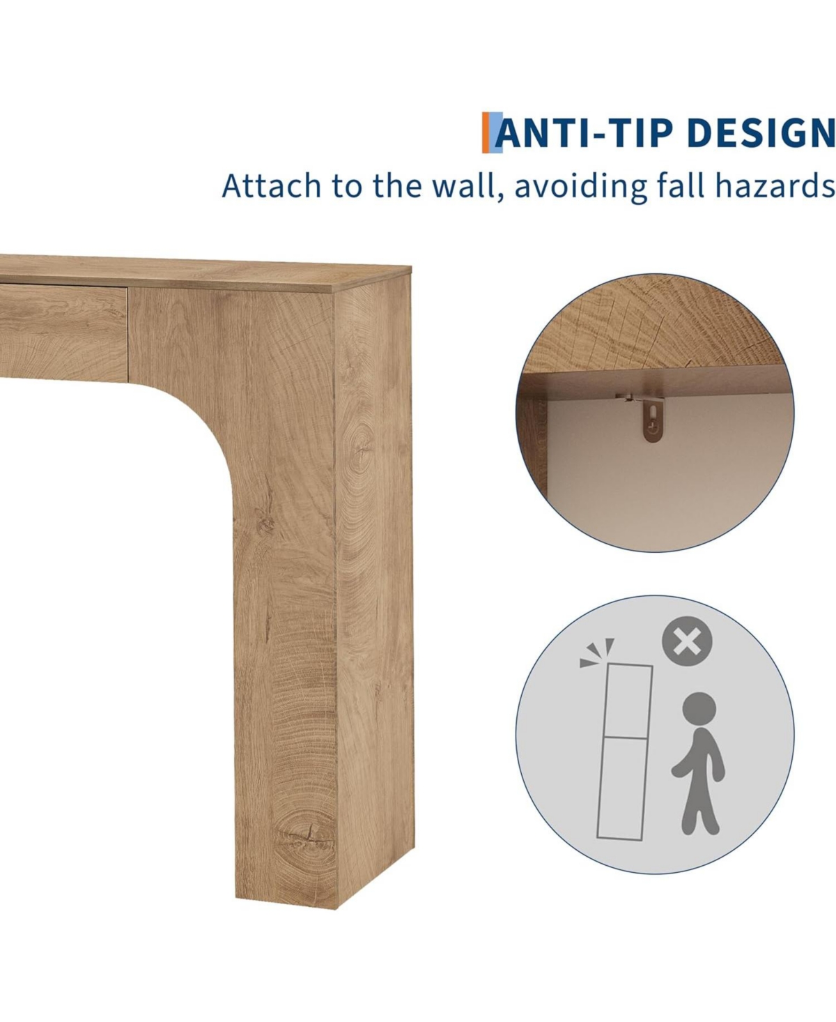 gaomon Table with Drawer, Wooden Rectangular Sofa Table Behind The Couch, Industrial Farmhouse Entryway Foyer Hallway Tables