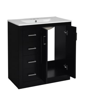 30" Modern Freestanding Bathroom Vanity with Ceramic Sink-Sillysis