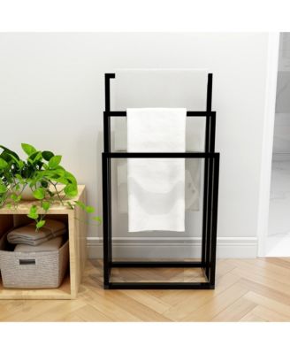 3 Tier Metal Towel Rack, Freestanding Towel Holder, Modern Standing Towels Drying Rack for Bedroom