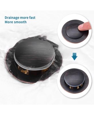 Bathroom Sink Drain - Pop-Up Drain Stopper, Anti-Clogging Design with Strainer Basket for Vanity, Lavatory, and Basin (Oil Rubbed Bronze)