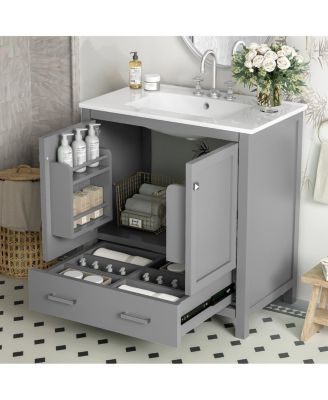 30" Bathroom Vanity with Sink, Solid Wood Cabinet & Soft Close Doors, Drawer Storage for Modern Bathrooms
