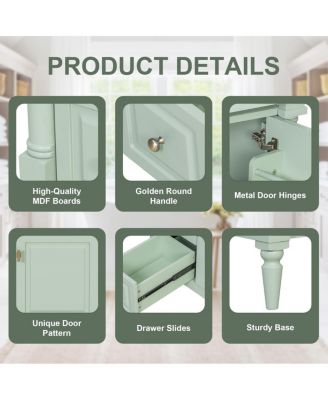 30" Bathroom Vanity with Ceramic Sink, Modern  Solid Wood Freestanding Bathroom Cabinet for Small Spaces