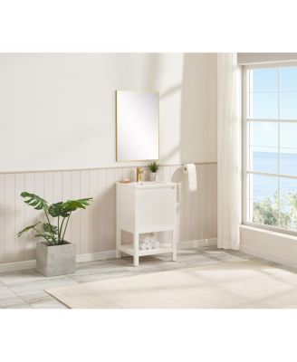 20" Solid Wood Bathroom Vanity with Sink & Door-Mounted Shelf, Modern Compact Pre-Assembled for Small Spaces-Sillysis