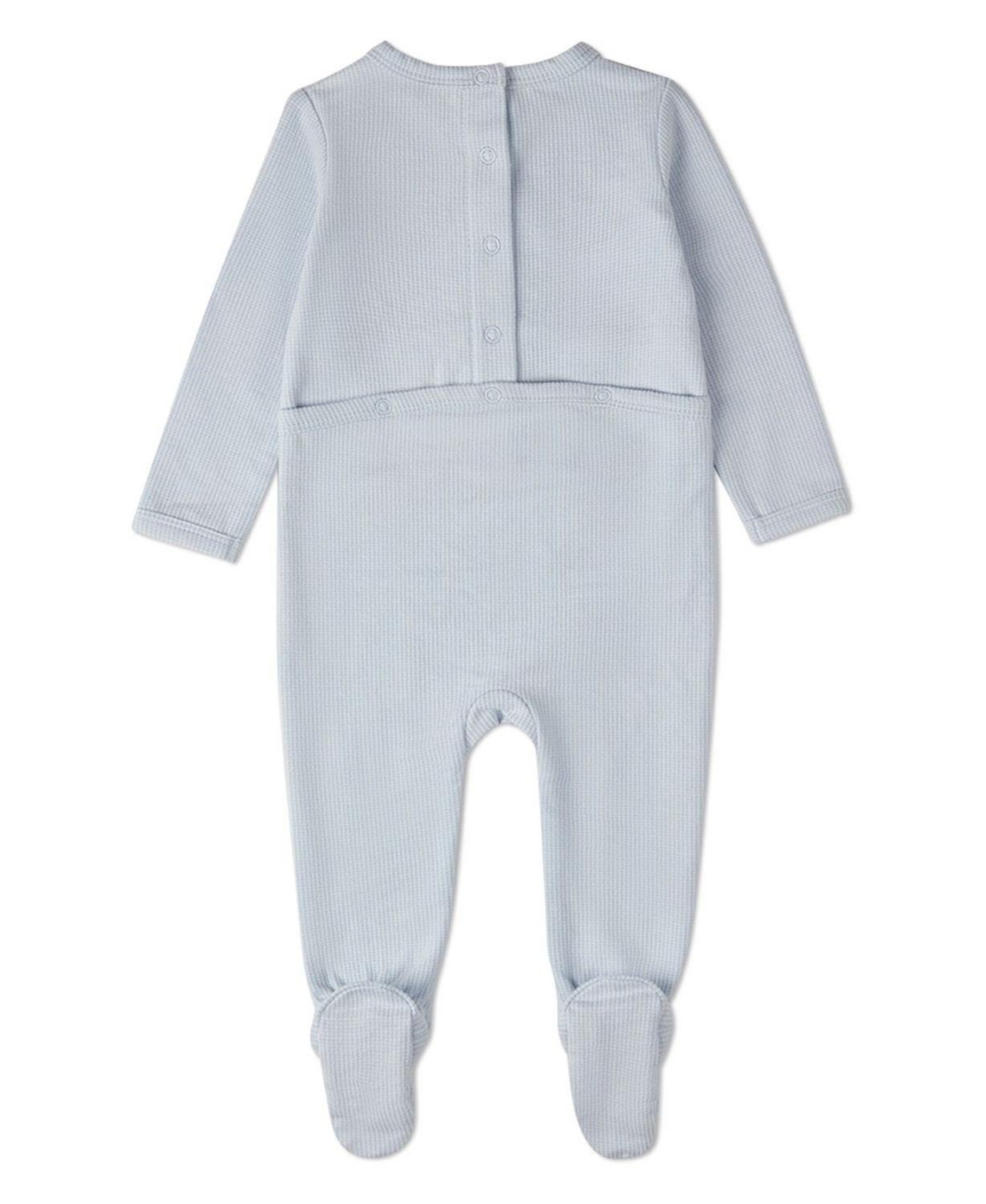 MeMoi Baby Boys Framed Florals Ribbed Cotton-Blend Embroidered Footie