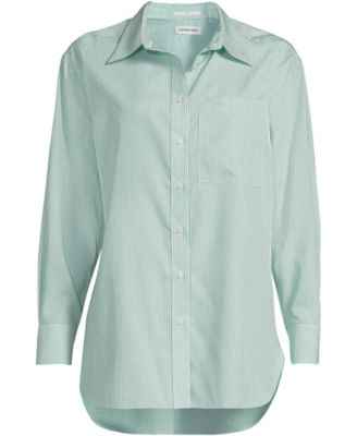 Plus Size Oversized No Iron Tunic with Statement Collar Shirt