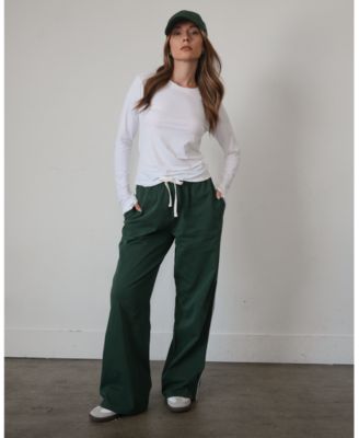 Women's Rugby Piping Relaxed Wide Leg Pant