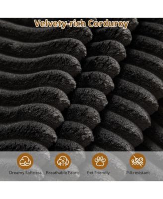 Cloud Sectional Couch 106" Modern L-Shape Corner Modular Upholstered Sofa with Loveseat Chaise Deep Seat Plush Corduroy Fabric Foam Cushions