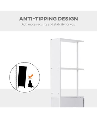 Narrow Side Bathroom Storage Cabinet, 54" Tall Freestanding Linen Tower with 2-Tier Shelf and Drawers for Small Spaces