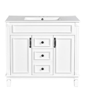 36" Modern Bathroom Vanity with Sink, Solid Wood Cabinet, Soft Close Doors and Drawers
