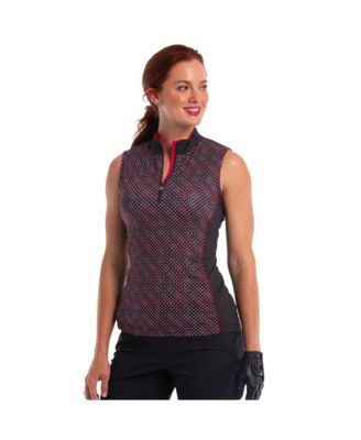 Women's York Bias Geo Dot Print Sleeveless Golf Polo