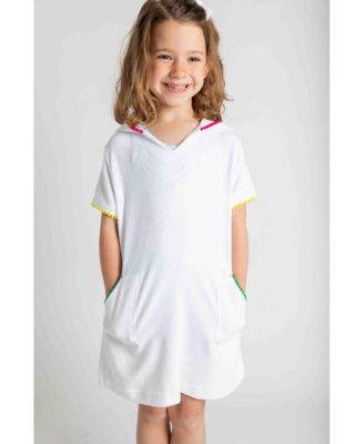 Toddler Girls Terry Coverup With Pom Poms