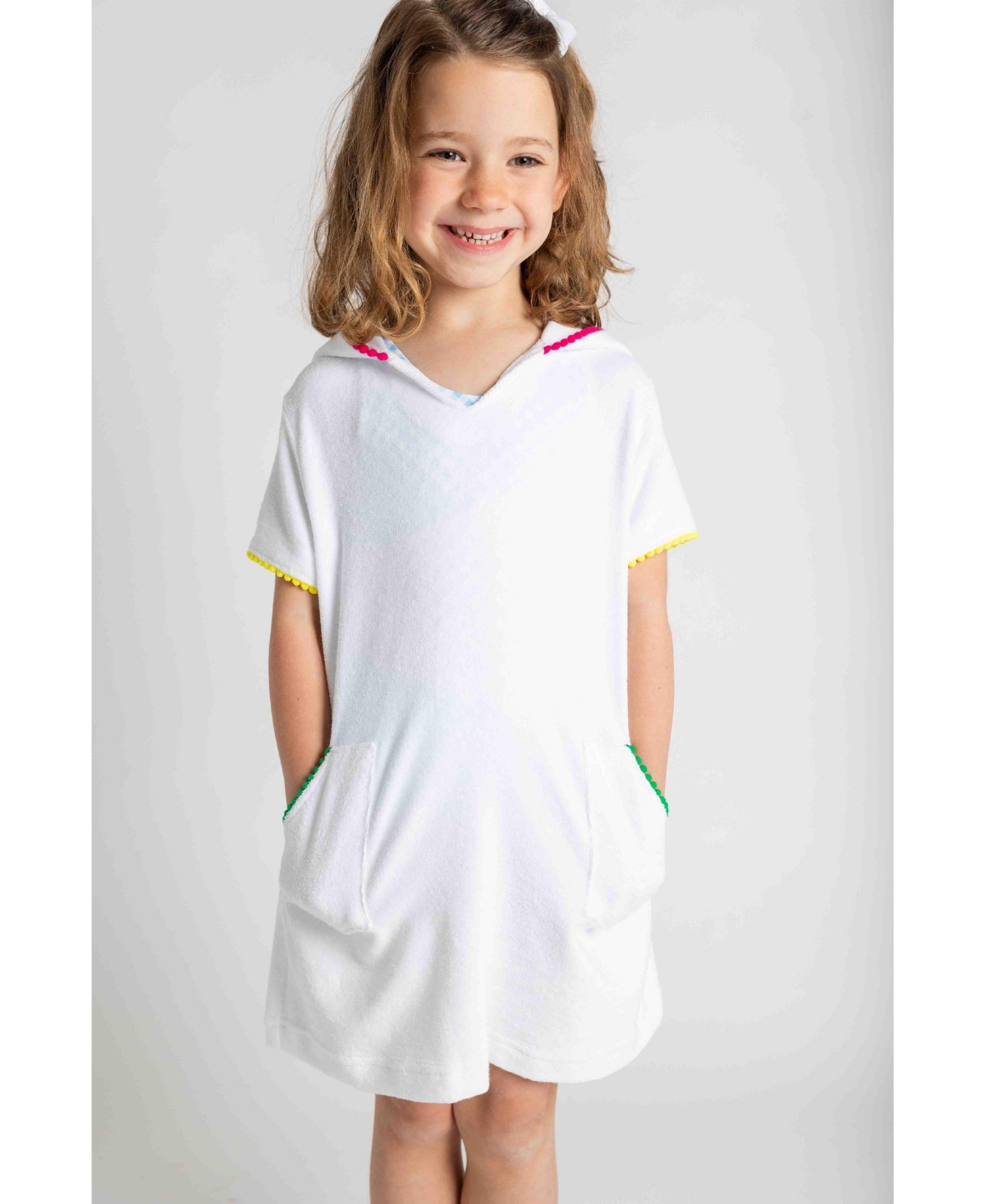 Florence Eiseman Toddler Girls Terry Coverup With Pom Poms