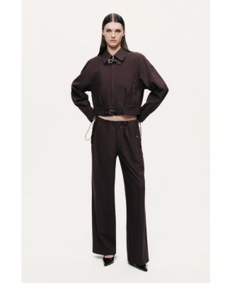 Women's Relaxed Drawstring Wide-Leg Pants
