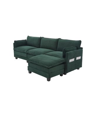 Oversized Modular Sectional Sofa with Movable Ottoman