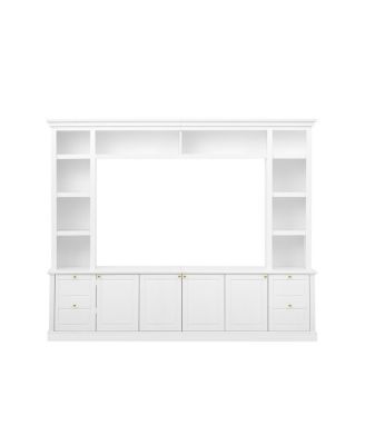 Modern TV Stand with Bookcase for TVs up to 70 inch, 3 Shelves