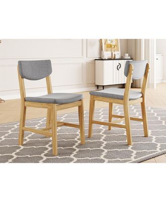 Rustic Farmhouse 4-Piece Dining Chair Set with Fabric Cushion
