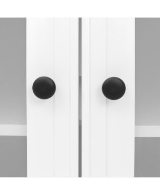 W Entertainment Center with Bookshelves & Glass Cabinets