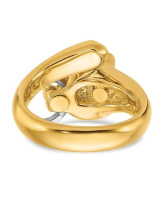 Solid 18k Two-tone Gold Adjustable Polished Panther Ring