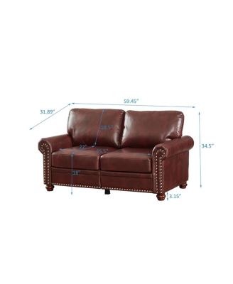 Living Room Sofa with Storage Sofa 2+3 Sectional Burgundy Faux Leather