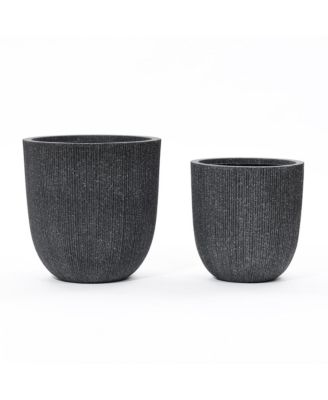 2-Piece Tapered Round Plastic Planters Set