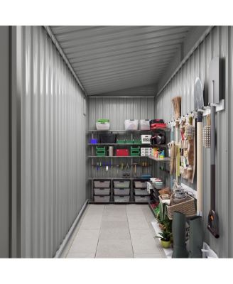 Durable Galvanized Steel Outdoor Storage Shed with Vented Roof