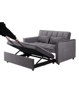 Modern Velvet 3-in-1 Convertible Sofa Bed with Storage