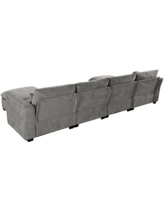 U-shaped Modular Corner Sofa with Two Ottomans