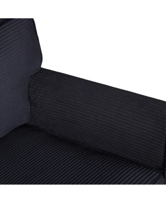 57" Modern Corduroy 2-Seater Sofa with Removable Cushions & Padded Armrests