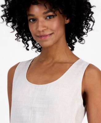 Women's Striped Sleeveless Scoop-Neck Dress