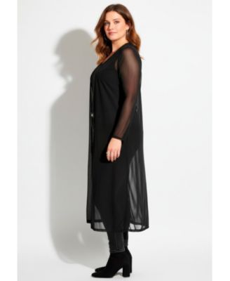 Women's Long Sleeve Mesh Duster