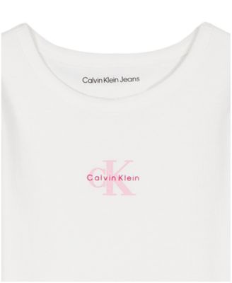 Girls' 2T-6X Ribbed Logo T-Shirt and Fold-Over Waist Shorts, 2-Piece Set