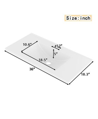 36" Bathroom Vanity with Sink, Solid Wood Cabinet, 4 Drawers and Side Storage for Small Bathrooms