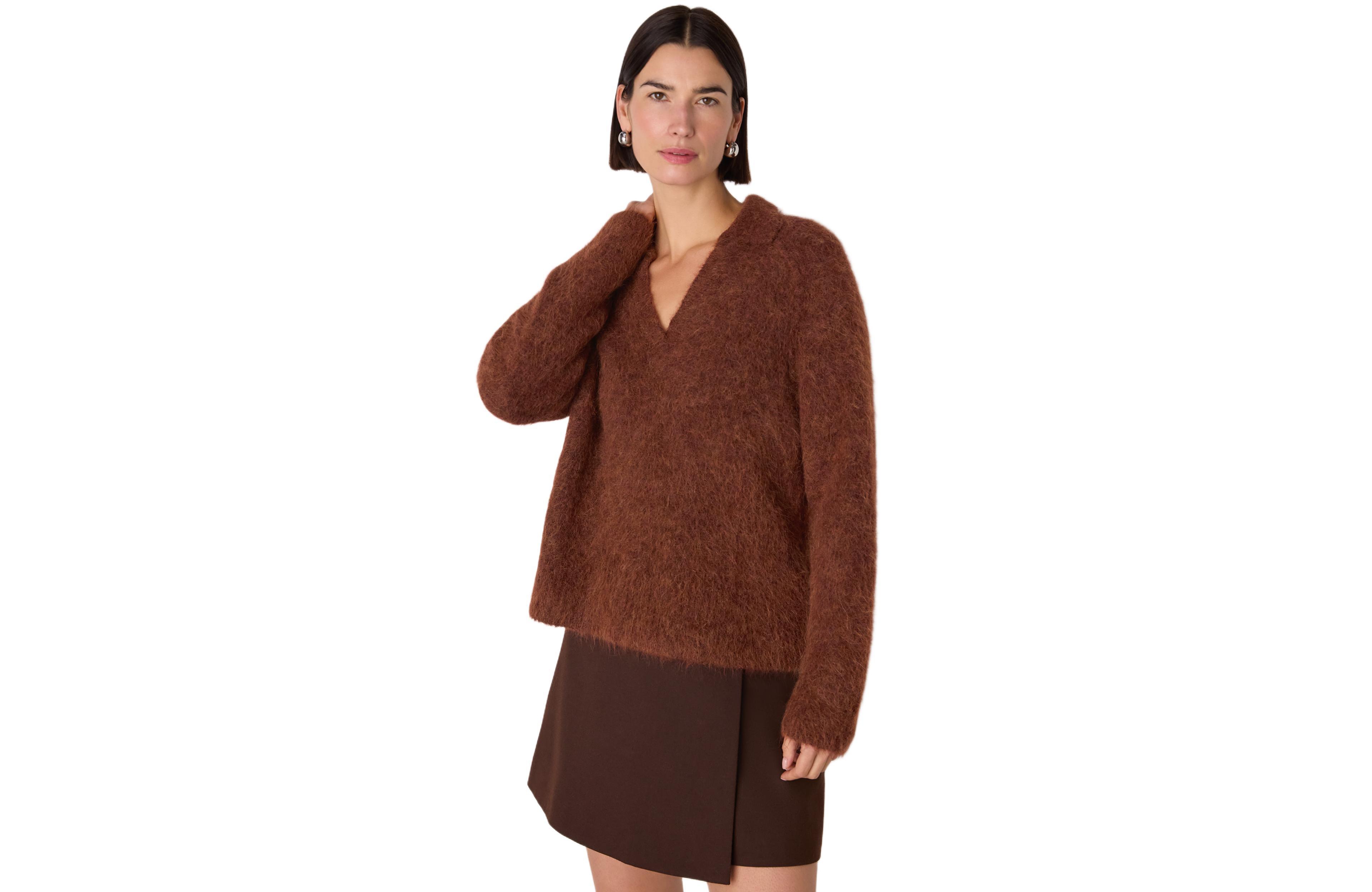 Whistles Women's Alpaca Collar Neck Knit Sweater