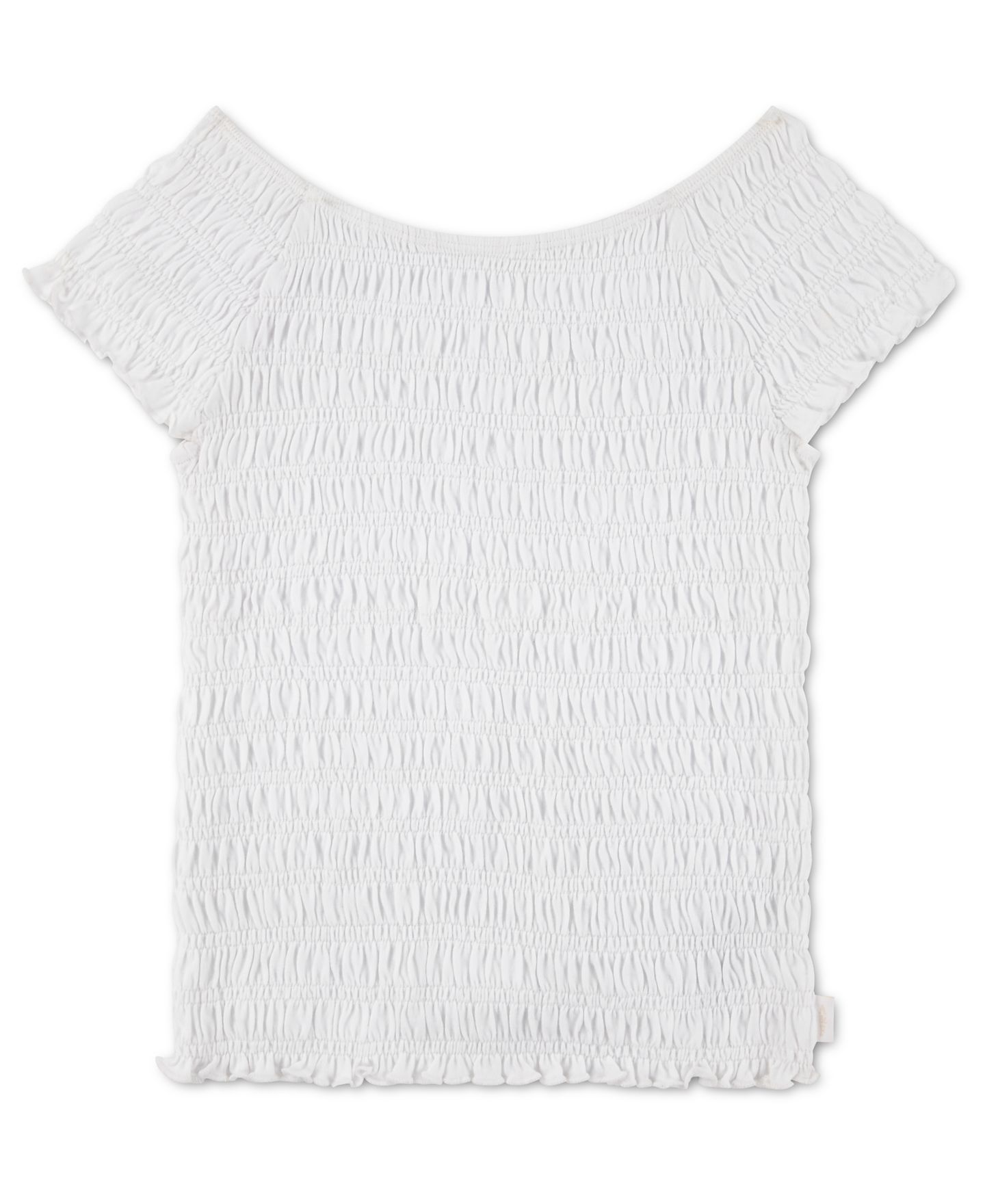 Детский топ abercrombie kids со сборками и коротким рукавом, 5-16, цвет: Яркий белый — фото 1