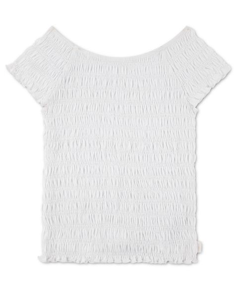 Детский топ abercrombie kids со сборками и коротким рукавом, 5-16, цвет: Яркий белый