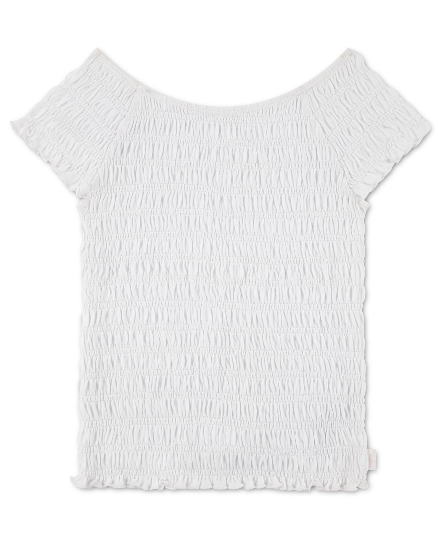 Girls' 5-16 Smocked Short-Sleeve Top
