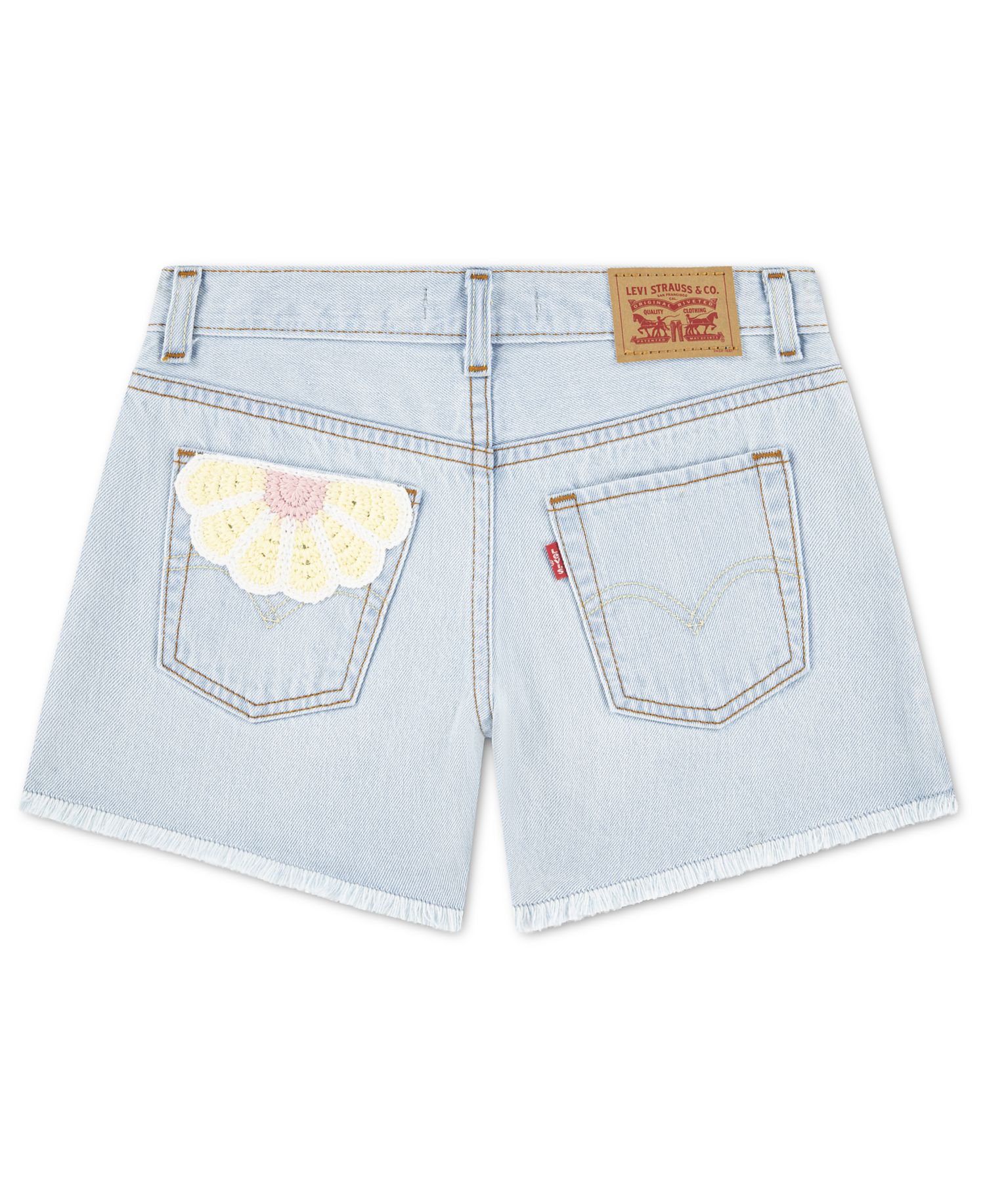 Girls' 7-16 Crochet Applique A-Line Shorts
