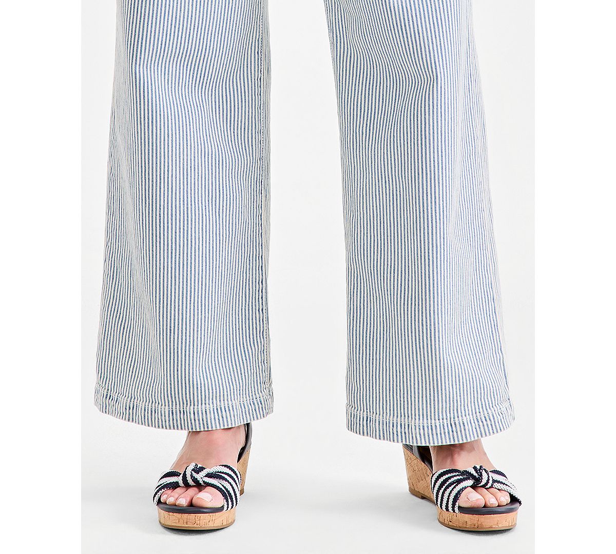 Style & Co Women's Striped High-Rise Pull-On Wide-Leg Jeans, Macy's Exclusive view 6 — MAYCSS fashion products