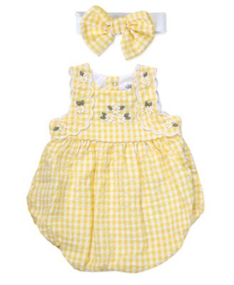 Baby Girls' Seersucker Floral Romper & Headband, 2-Piece Set