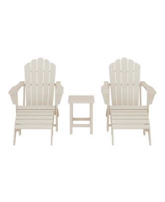 5-Piece Adirondack Chair with Folding Ottoman and Table Set
