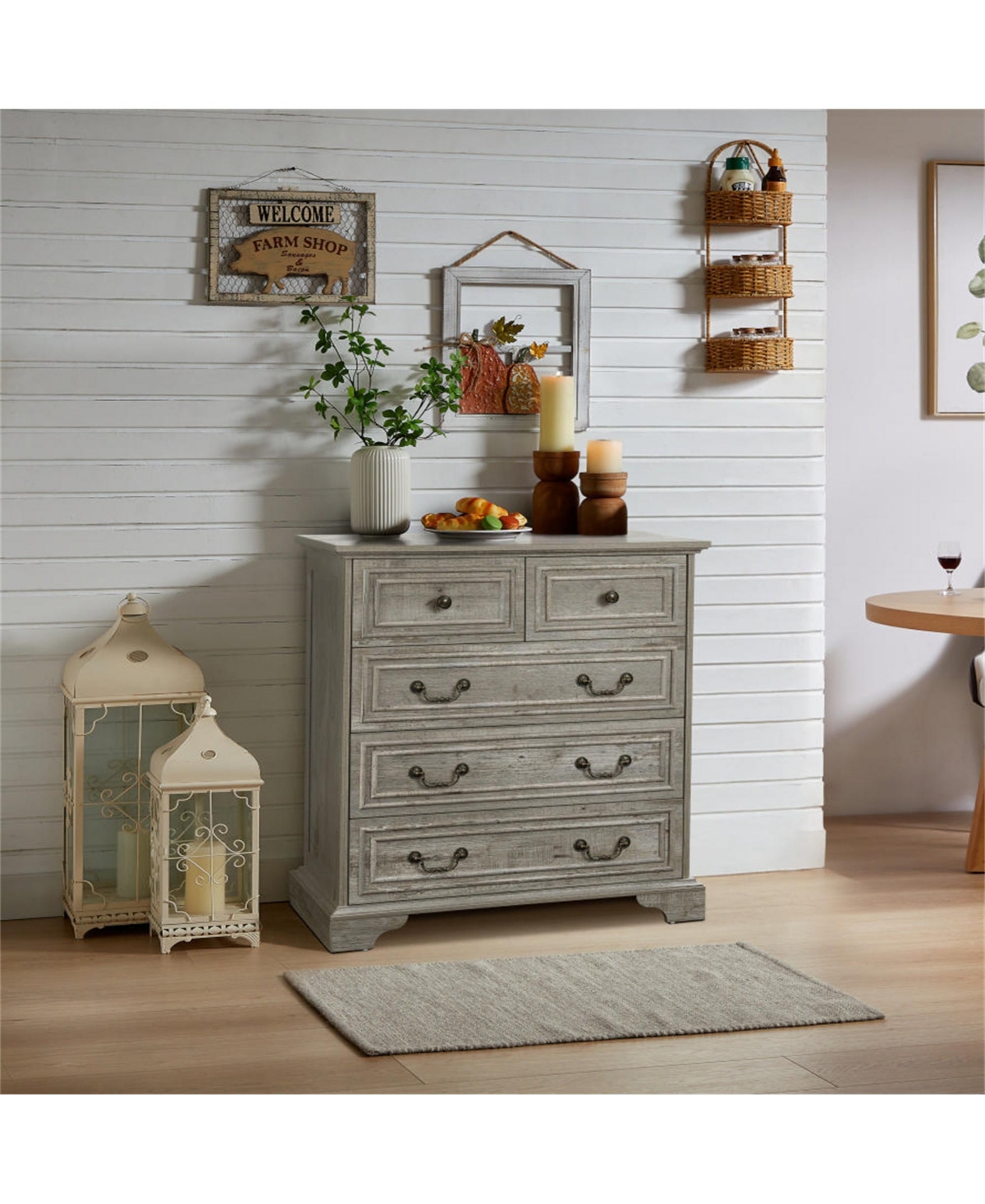 Clihome Modern 5-Drawer Dresser for Bedroom - Ample Storage Wide Chest of Drawers, Sturdy & Safe