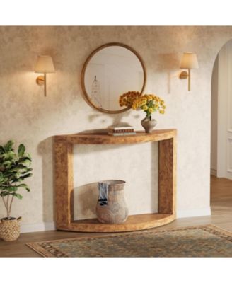 2-Tier Wooden Console Table for Living Room, 47.24" Farmhouse Entryway Table for Foyer