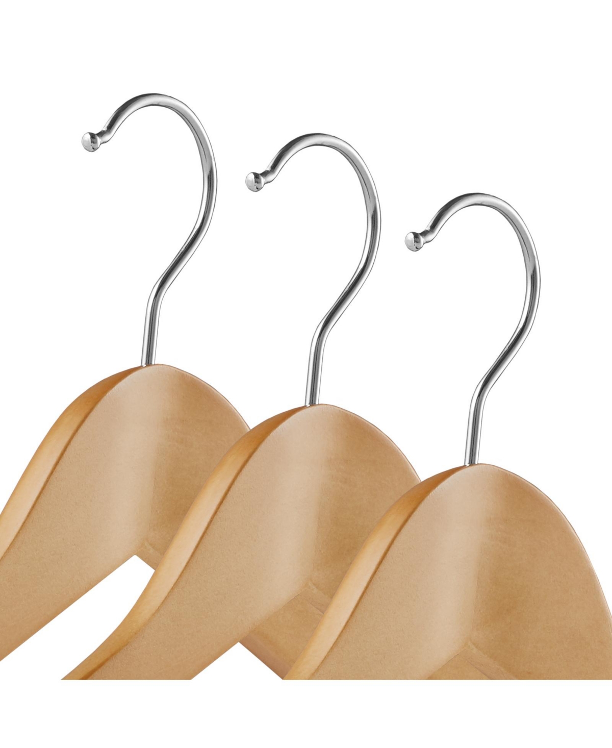 Casafield Wide Shoulder Wooden Suit Hangers, Non-Slip Pant Bar and Swivel Hook, Black - Set of 6